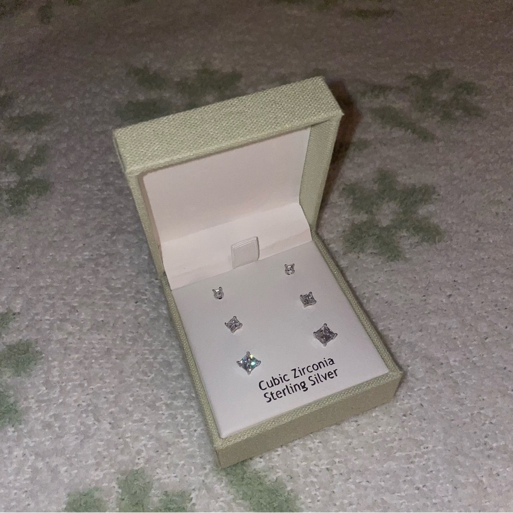 Nanette Lepore Sterling silver square stud set